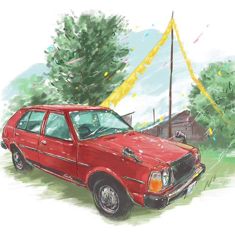 車が輝くこの一本